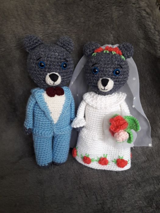 Misie ślubne młoda para dekoracja ślubna prezent