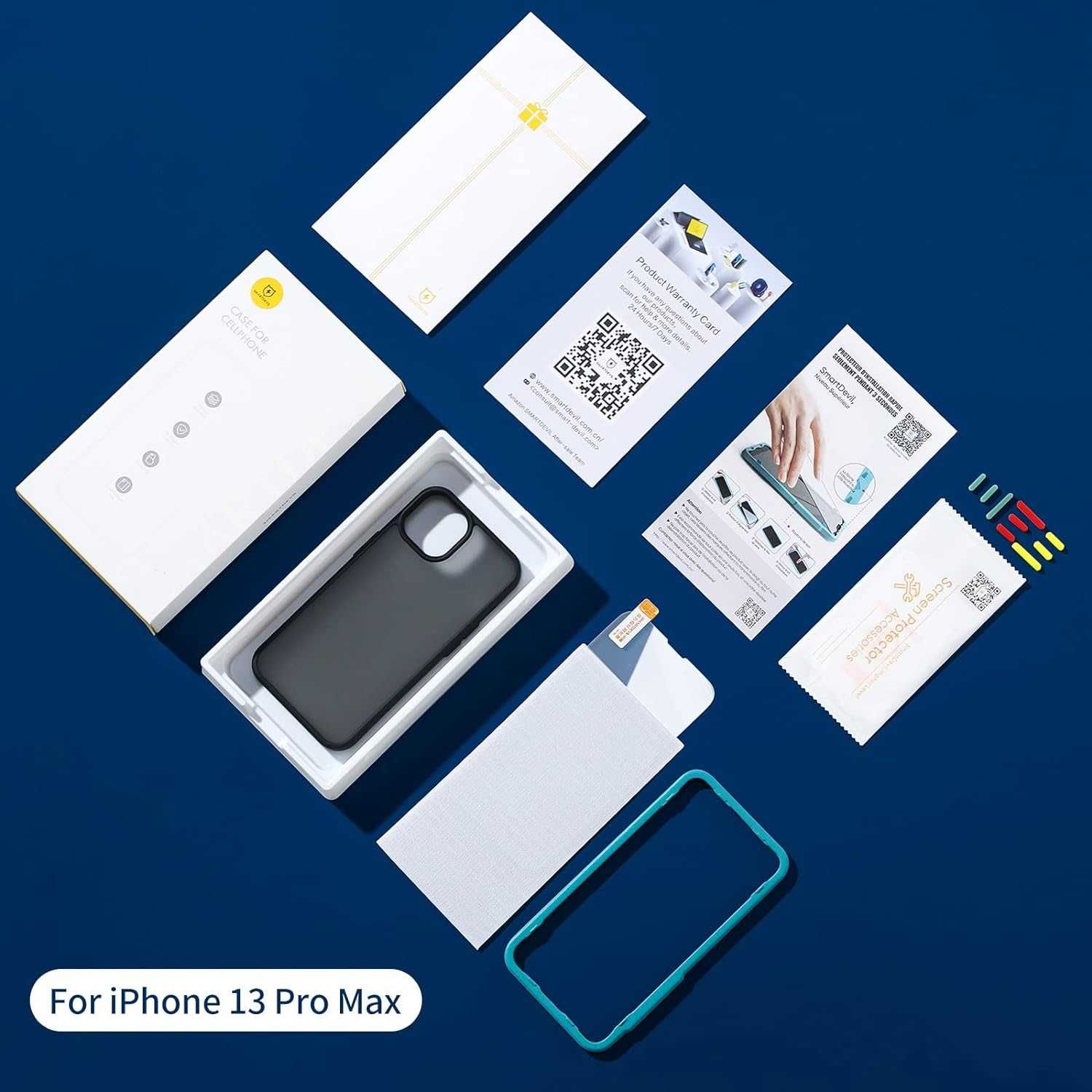 Etui SMARTDEVIL do iPhone 13 Pro Max wojskowa odporność plus szkło