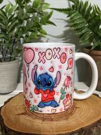 Kubek z nadrukiem Stitch Stich Walentynki prezent