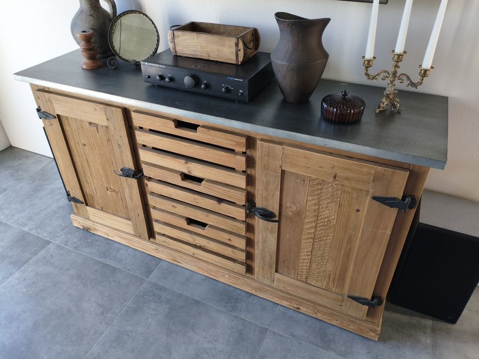 Komoda vintage metalowy blat