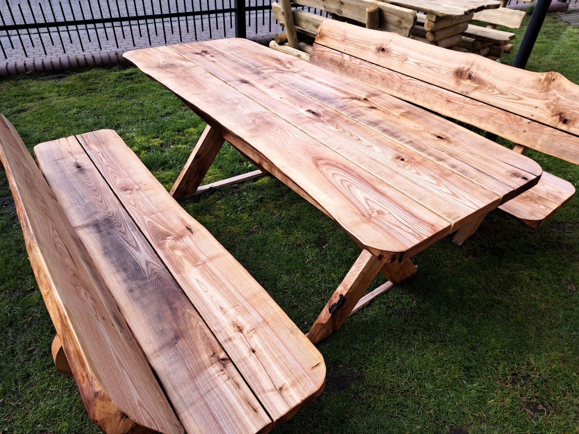 Meble ogrodowe jesionowe Jesion stół ławy ławki