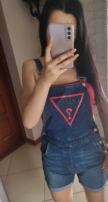 Ogrodniczki krótkie Guess z metką xs s 158 164 jeans logo