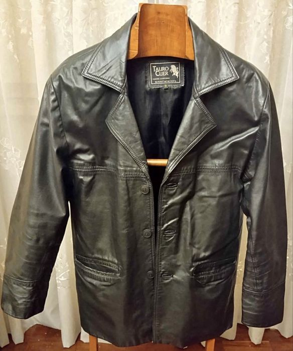 Casaco L em couro genuíno homem