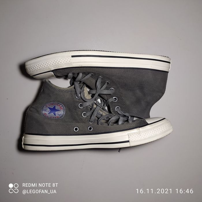 Из США Кеды Converse ® Классика серый джинс высокие — унисекс Конверсы