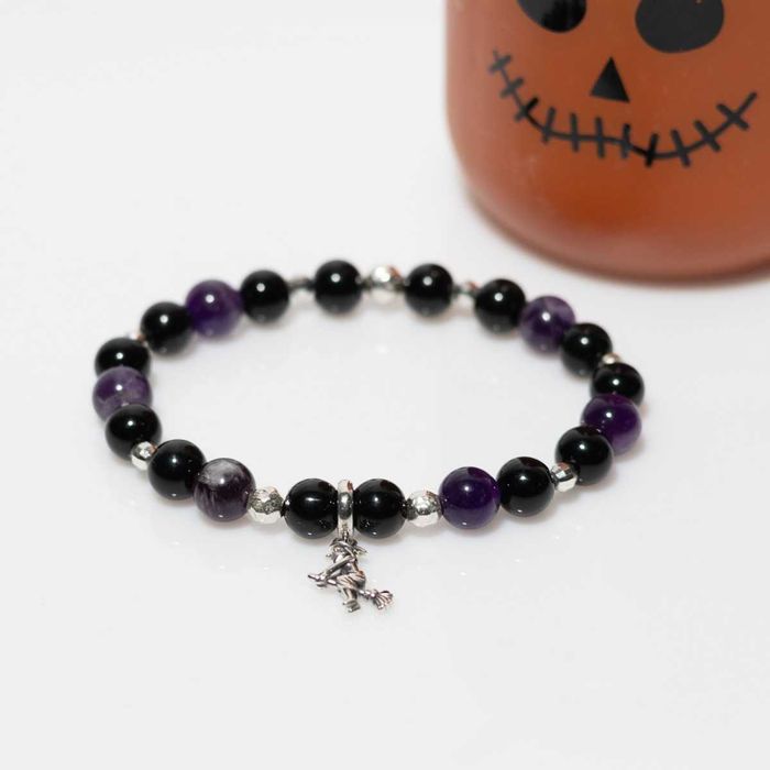 Bransoletka Wiedźmy z kamieni naturalnych Onyks i Ametyst