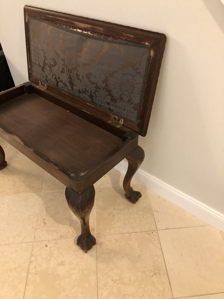 Ławka siedzisko ze schowkiem XIX wiek stare antyk