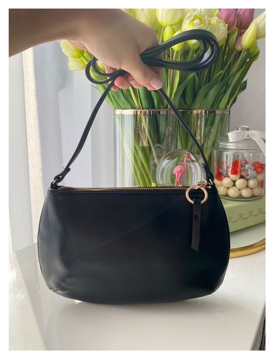 H&M czarna torebka nowa złoty zamek