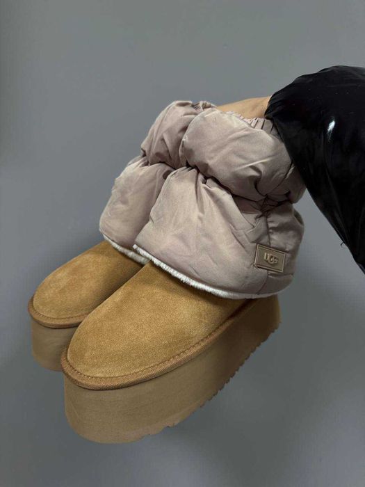 Угги UGG Mini Dipper Puffer Chestnut / Уггі Міні Діппер Пуффер бежеві