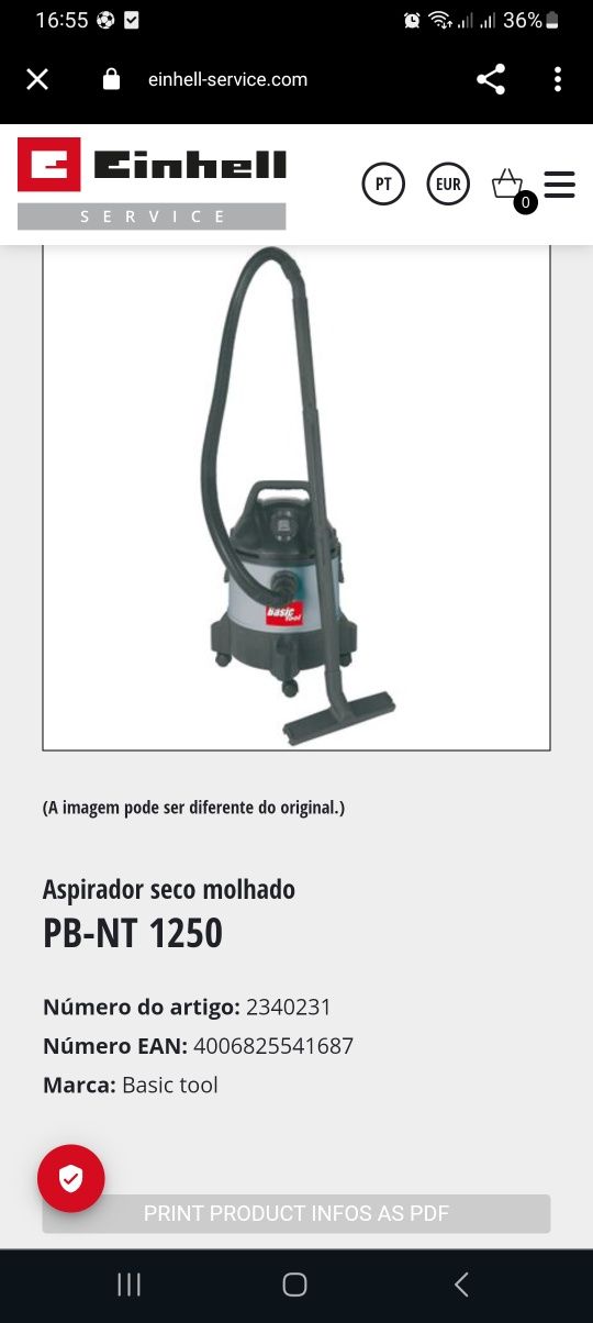 Aspirador seco molhado heinheel basic tools