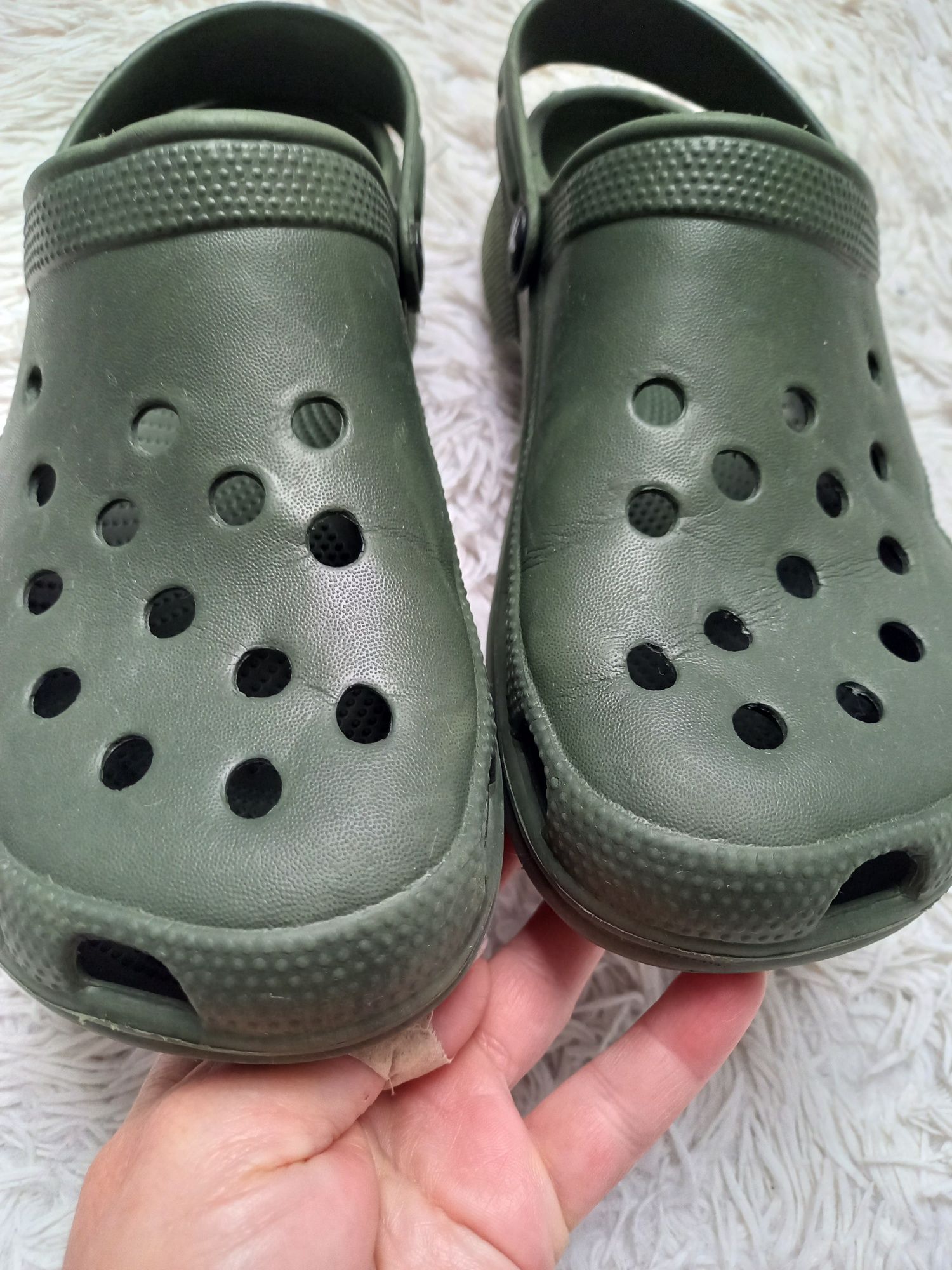 Klapki męskie typu crocs oliwkowe rozmiar 41