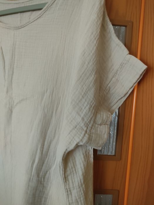 Bluzka muślinowa damska xxl+ muslinowa koszula xxl./ XXL.Beż.