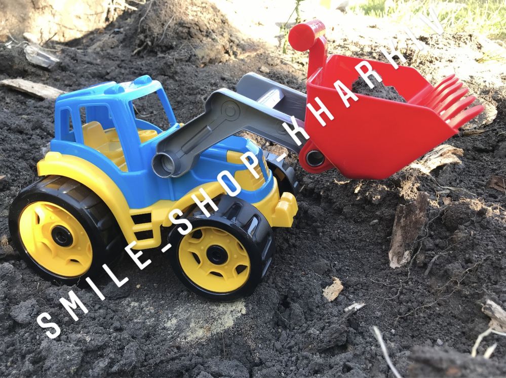 Детский трактор для песка с подвижным ковшом.Трактор для піску.Іграшки