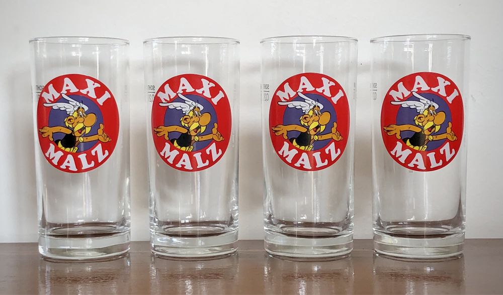 Unikatowe szklanki ASTERIX Maxi Malz 1993 0,2l Gościnny Uderzo RETRO