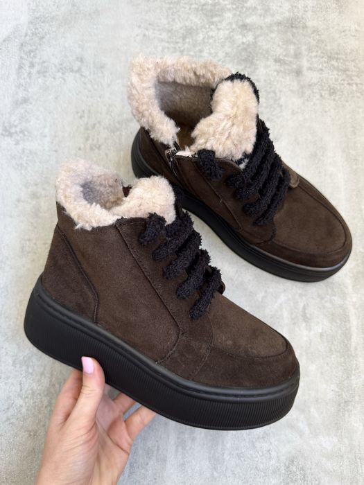 Зимові хайтопи черевики натуральний замш