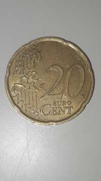 Moeda de 20 centimos 2002.