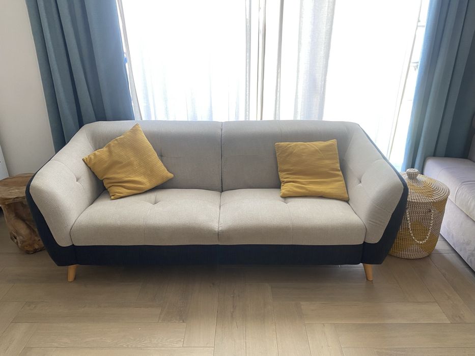Sofá 2 lugares (largos) cinza/azul