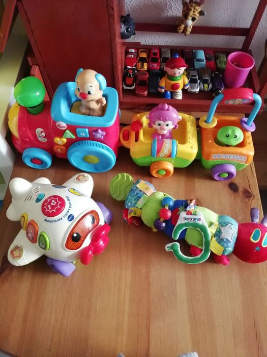 Fisher Price edukacyjny pociąg GRATIS samolot i maskotka st. Idealny