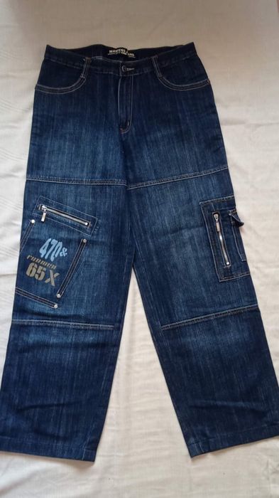 Сині широкі (9 кишень) джинси Mavens + синя сорочка в клітинку р.L(50)