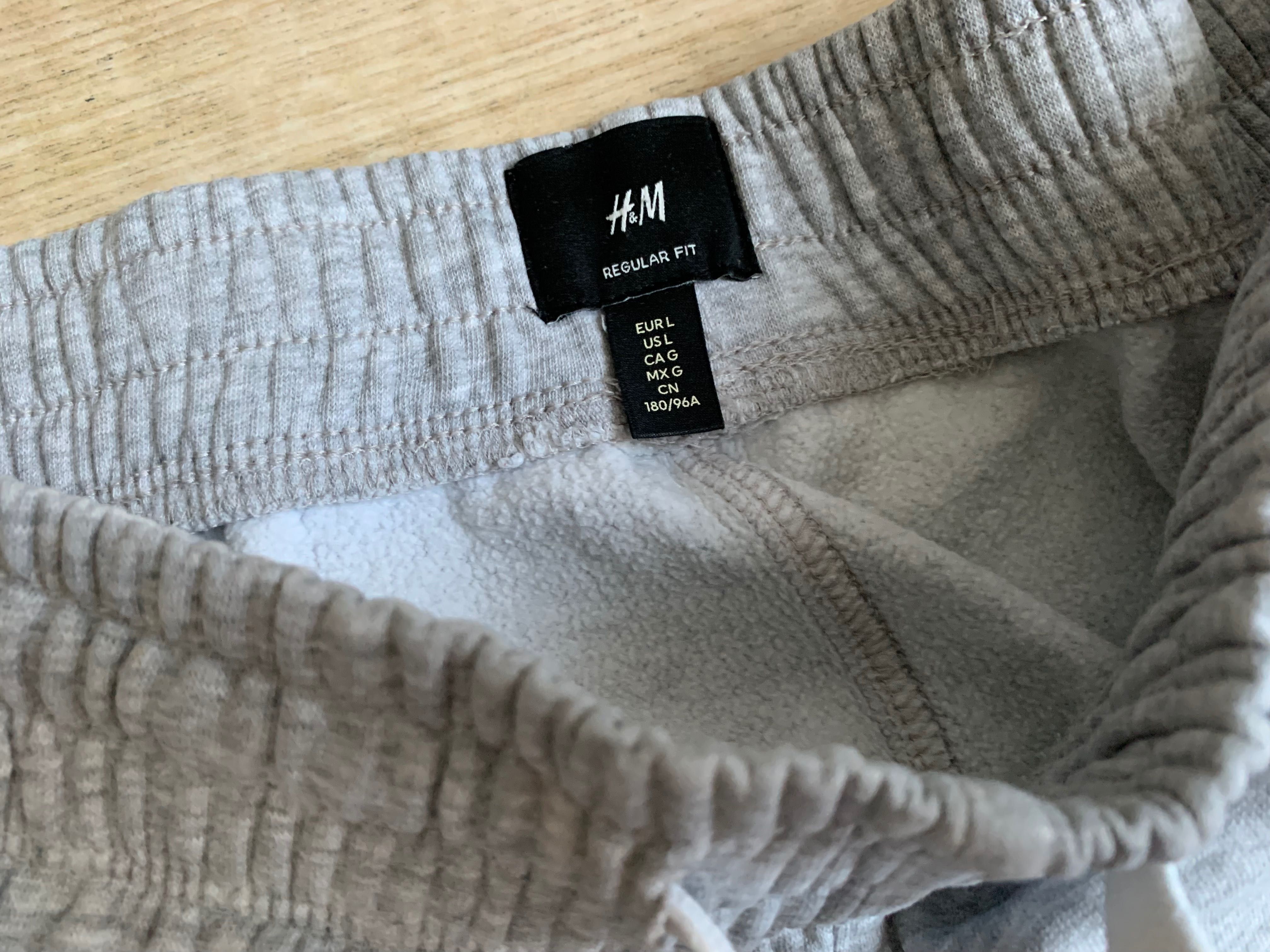 H&M Szare dresy Spodnie dresowe męskie jasnoszare | roz. L Regular FIT