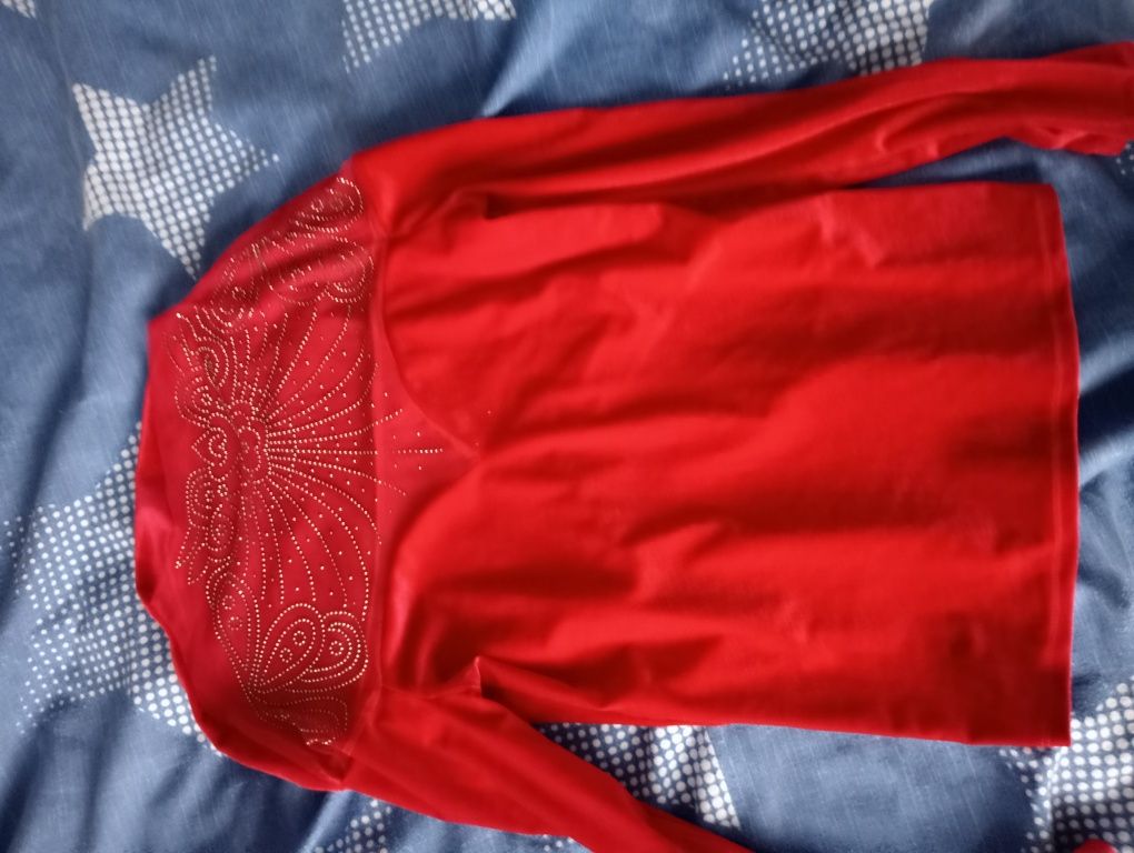 Bluzka czerwona welurowa