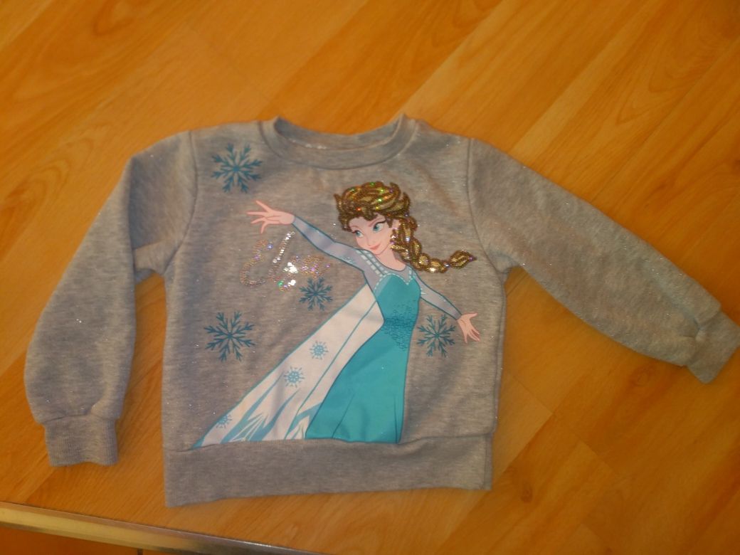 błyszcząca bluza cekiny FROZEN Kraina Lodu Elsa firmy Primark  92-98cm