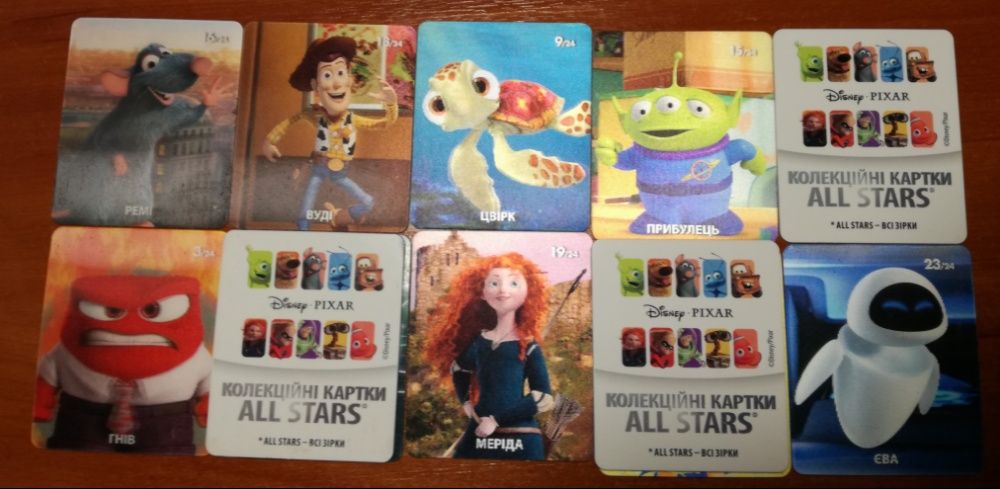 Коллекционные карточки All Star Disney-Pixar