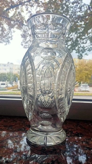 Wazon kryształ szlify na tarczach ceramicznych Irena Inowrocław l60-te