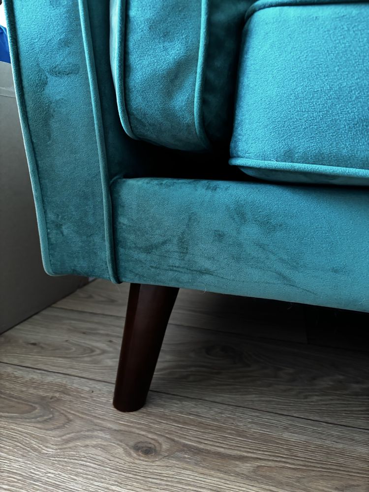 Beliani Sofa 2-osobowa welurowa zielona LOKKA