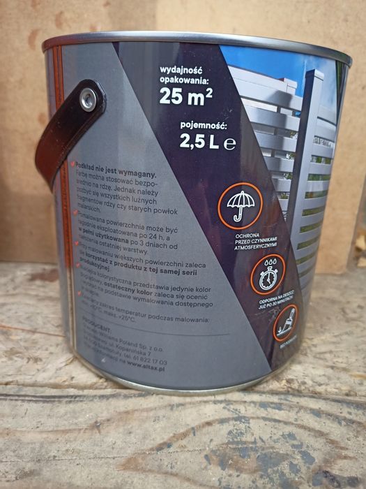 Farba do metalu ALTAX na rdzę 3 kolory puszki 0,75L i 2,5L WARTO !!