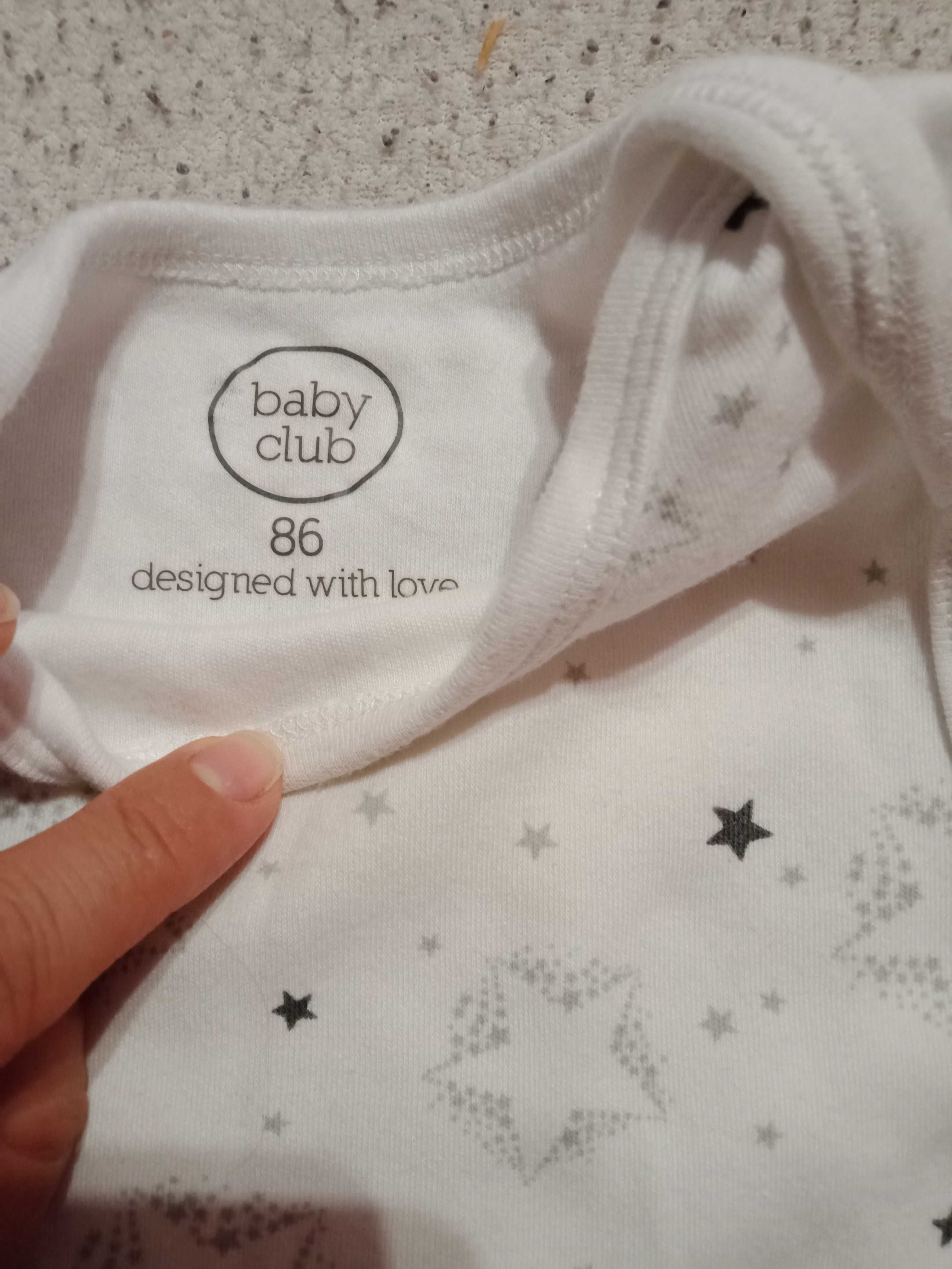 Białe body bez rękawków w gwiazdki Baby club 86