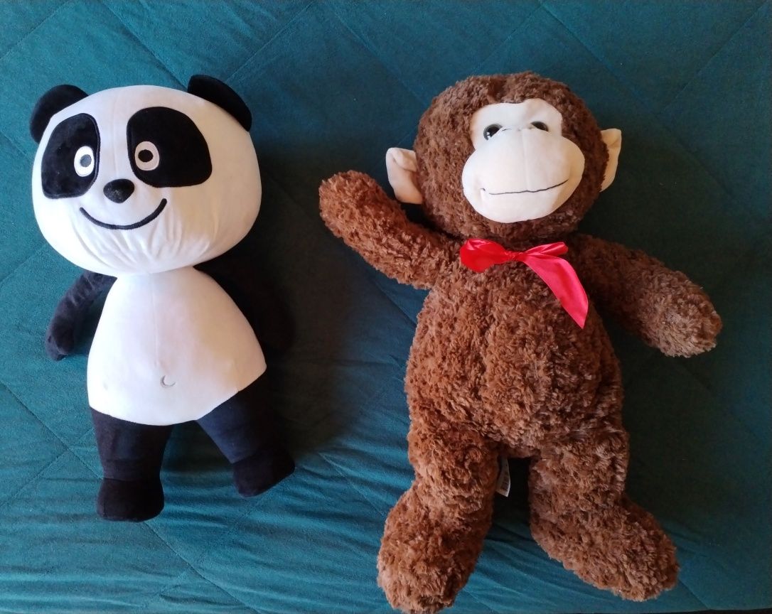2 peluches Panda e Macaco