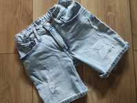 H&M 116/122 szorty jeansowe krótkie spodenki bermudy dziury przetarcia