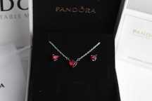Pandora набір червоне біле рожеве серце