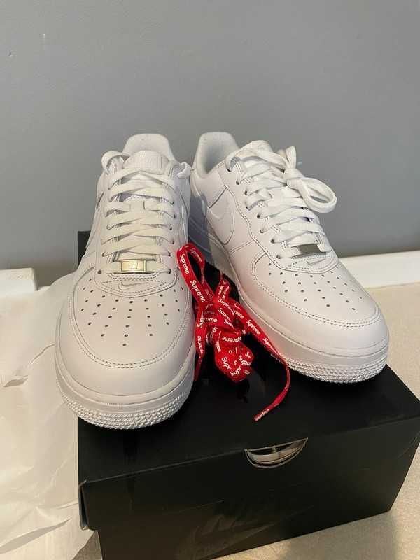 Wyprzedaż！！Nike Air Force 1 Low Supreme White EU 45
