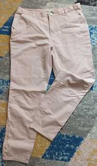 Damskie spodnie prosta nogawka pudrowy róż chinosy r 40 L
