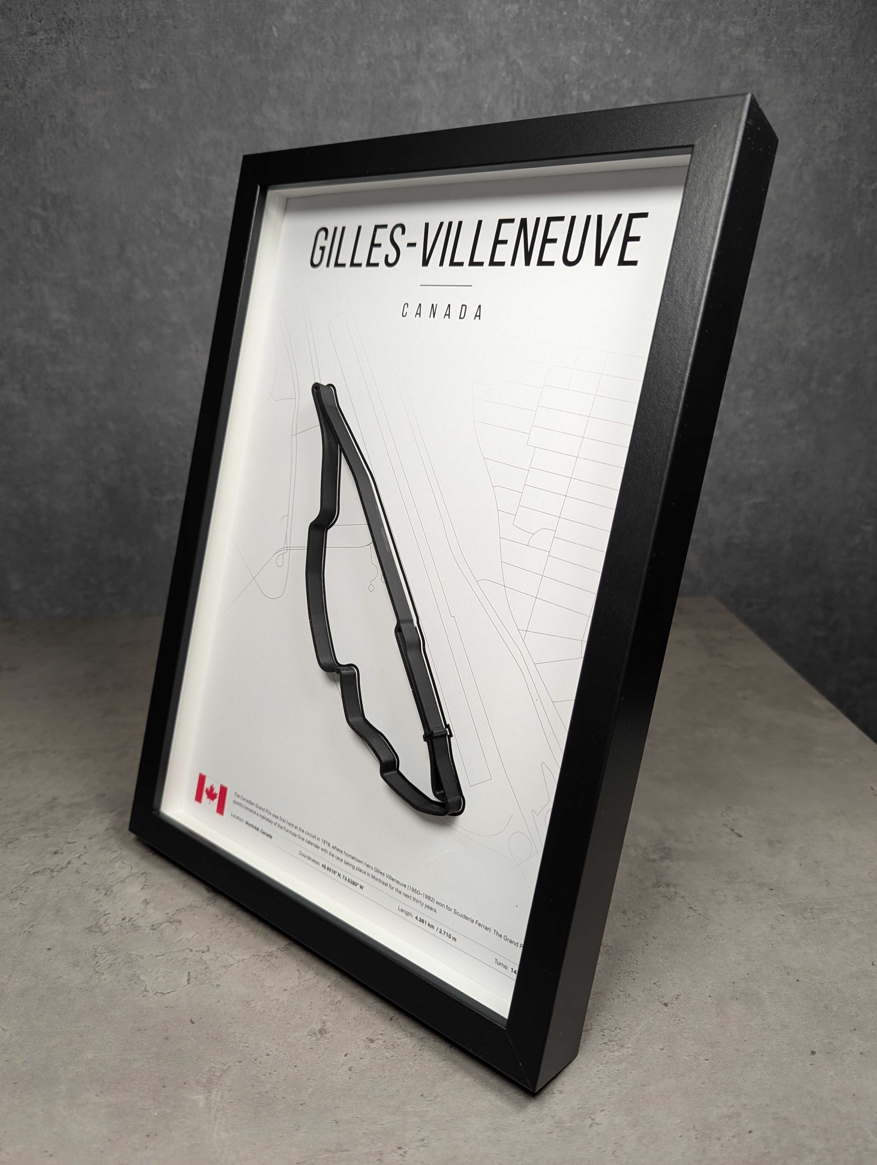 Об'ємна Рамка з 3D Трасою Gilles-Villeneuve Circuit Монреаль 32x23x3