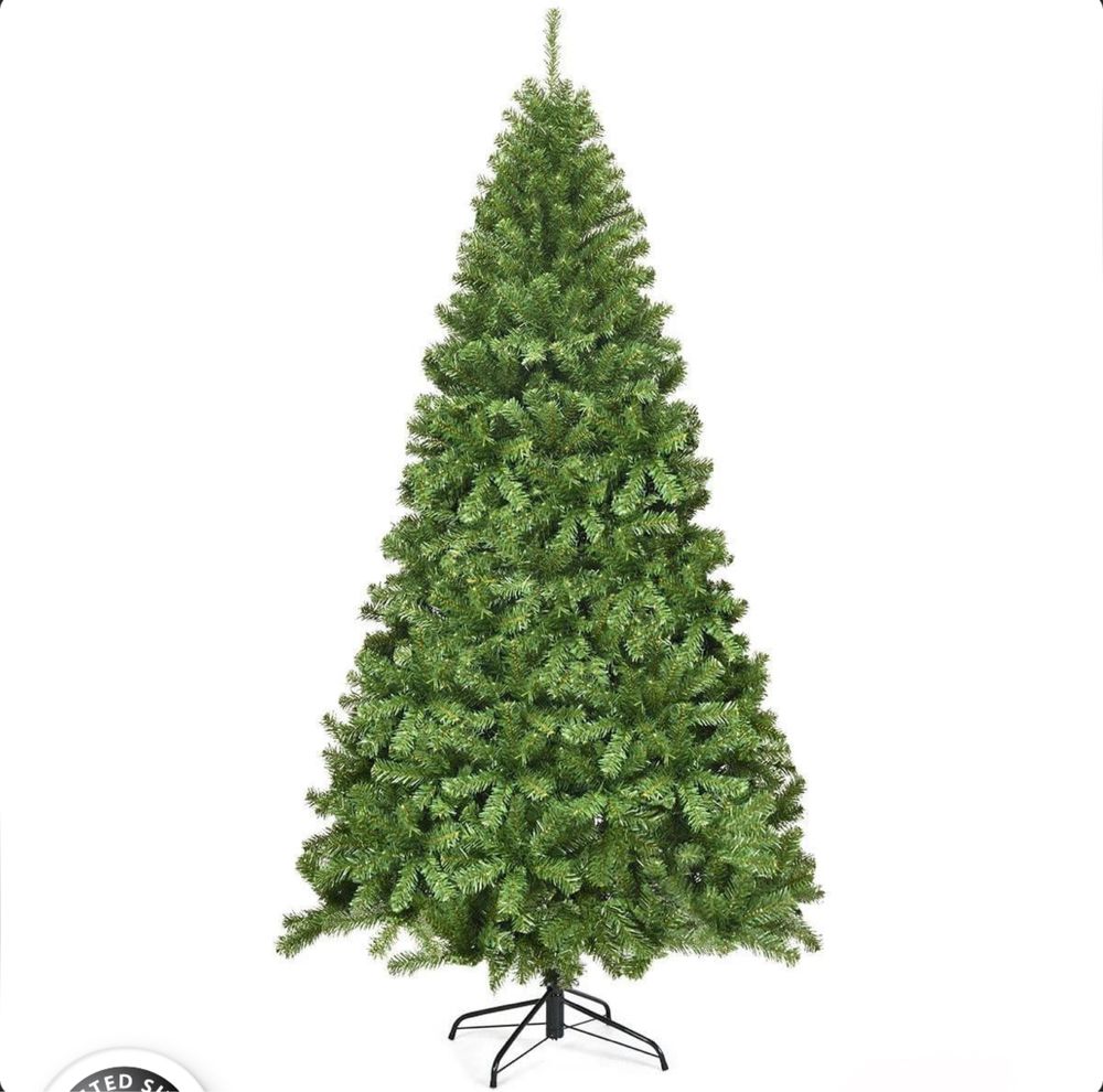 Sztuczna choinka świerk 230 cm bez ozdób COSTWAY