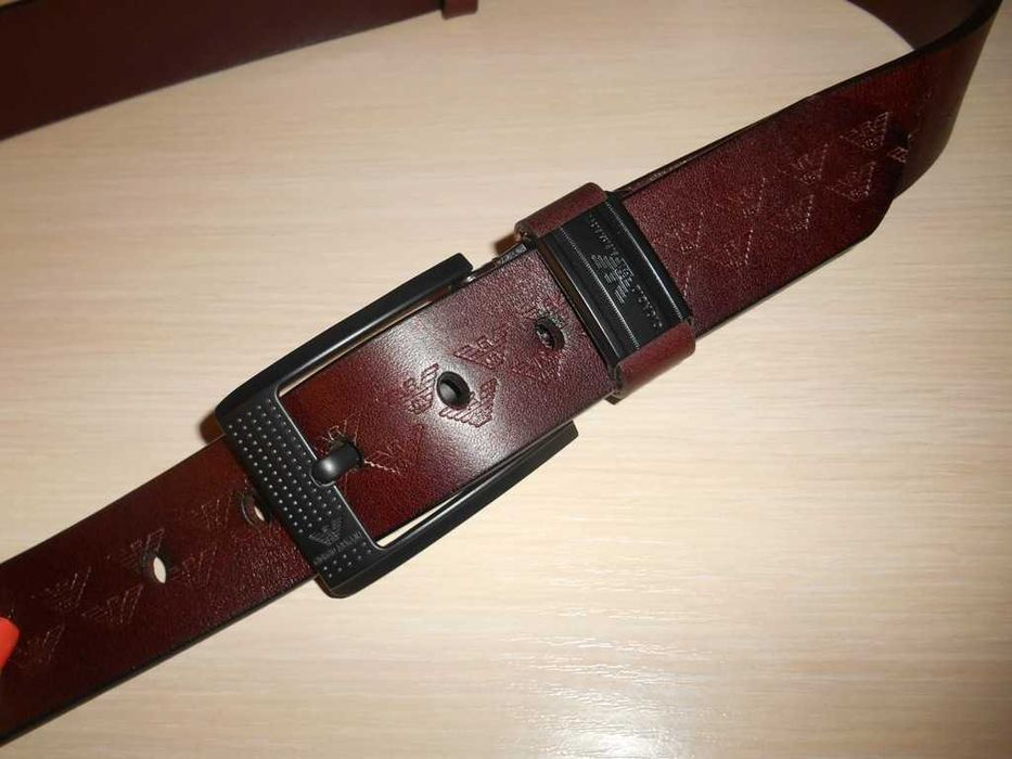 Emporio Armani Męski pasek firmowy, skóra naturalna, Włochy 04-76