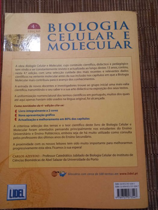 Livro biologia celular e molecular