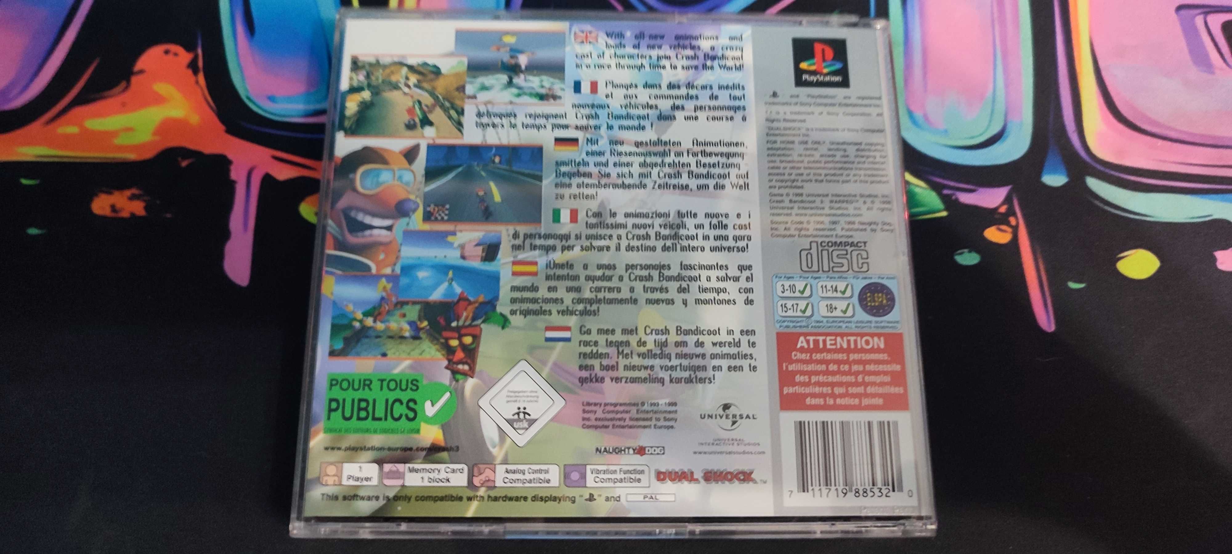 RETRO GRA Crash Bandicoot 3: Warped PlayStation PSX PS1