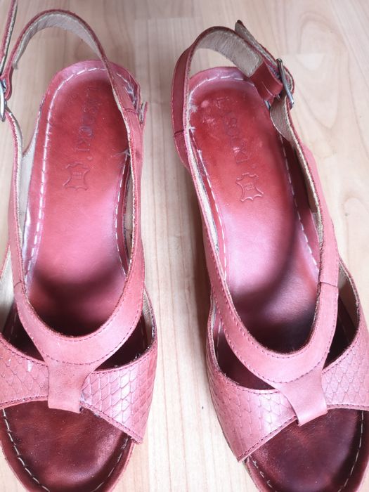Za 2 pary .różowe skóra  Lasocki na koturnie z korka i Dorothy Perkins