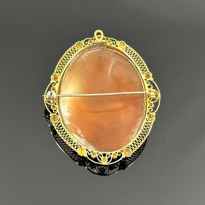 Złota Kamea - oryginał Empire ok. 1830 rok - próba złota 585