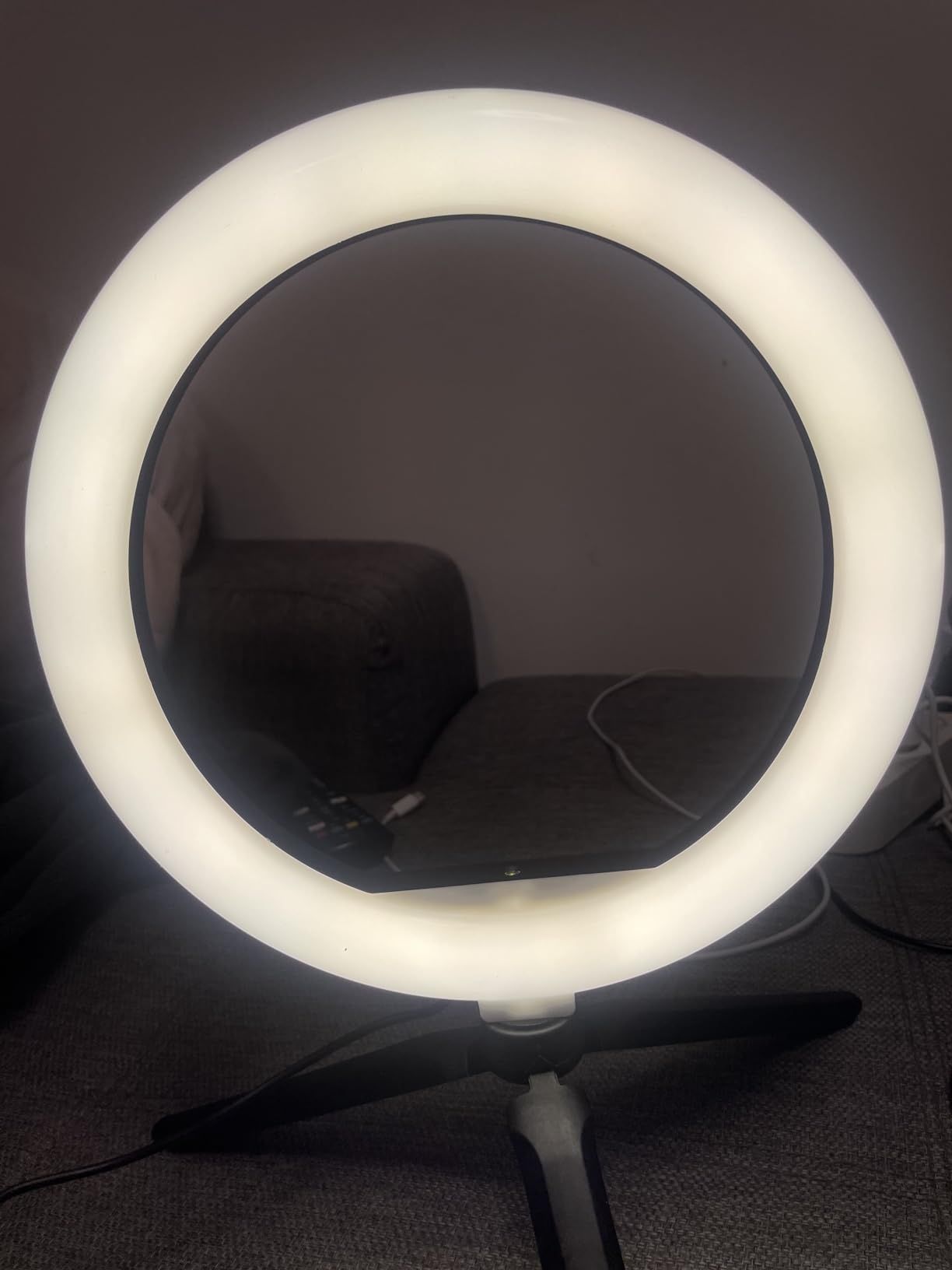 Anel de luz LED selfie ring 3 tons ajustáveis controlo remoto 380° NOV