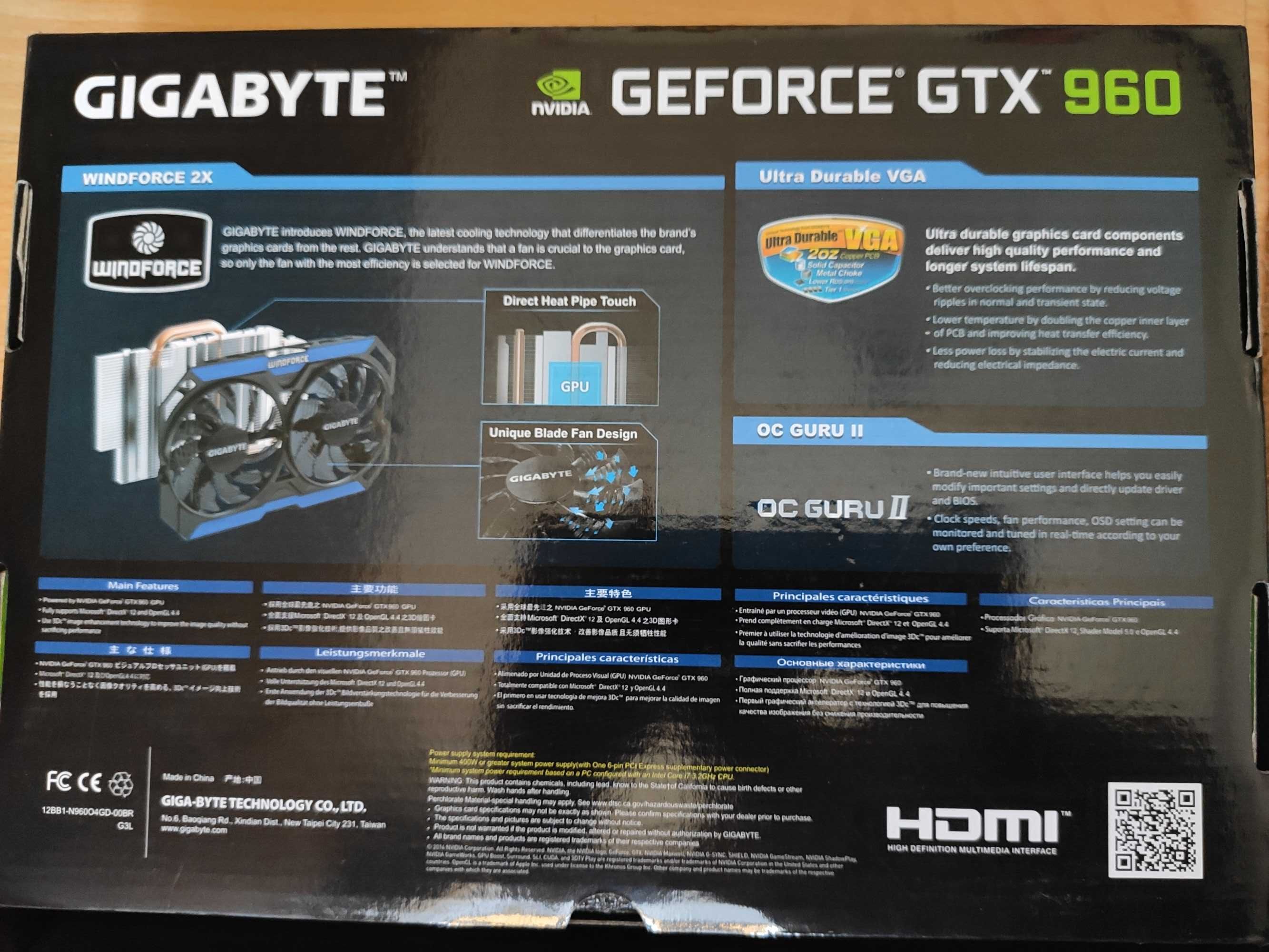 Karta graficzna Gigabyte Windforce Geforce GTX 960 4 GB DDR5 OC