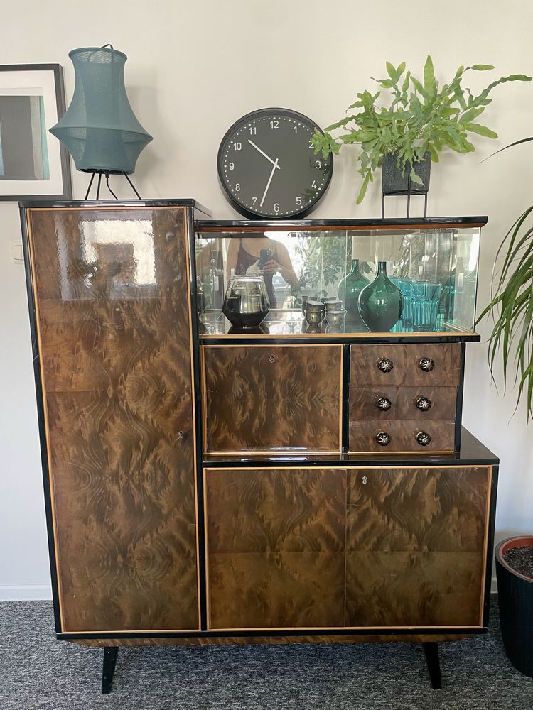 Witryna fornirowana / Kredens PRL - ART DECO