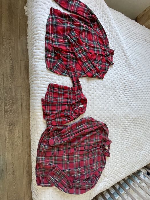 Zestaw świątecznych koszul w kratę dla rodziny