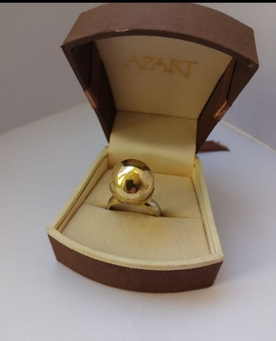 Pierścionek złota kulka olbrzymi rozmiar 20