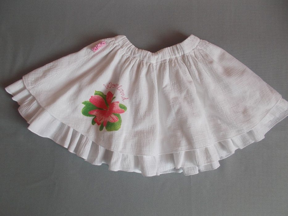 Spódniczka, spódnica, biała,szyta z koła,r.80,Mariquita,gratis bluzka