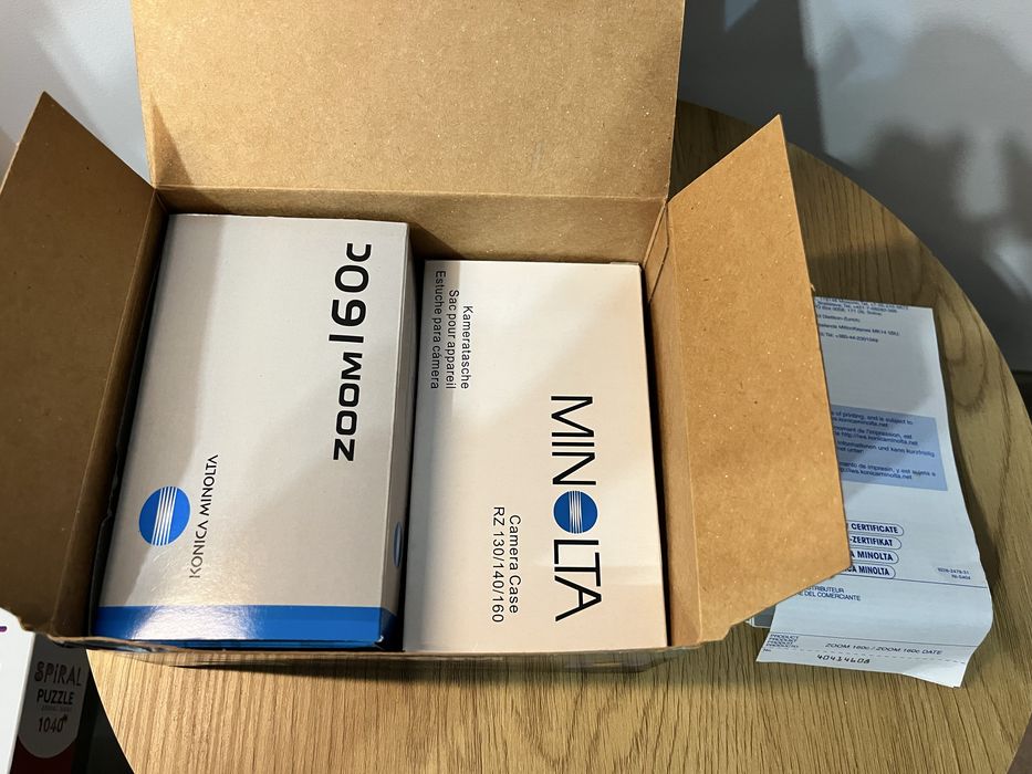 Nowy aparat analogowy Konica Minolta Zoom 160c 35mm komplet