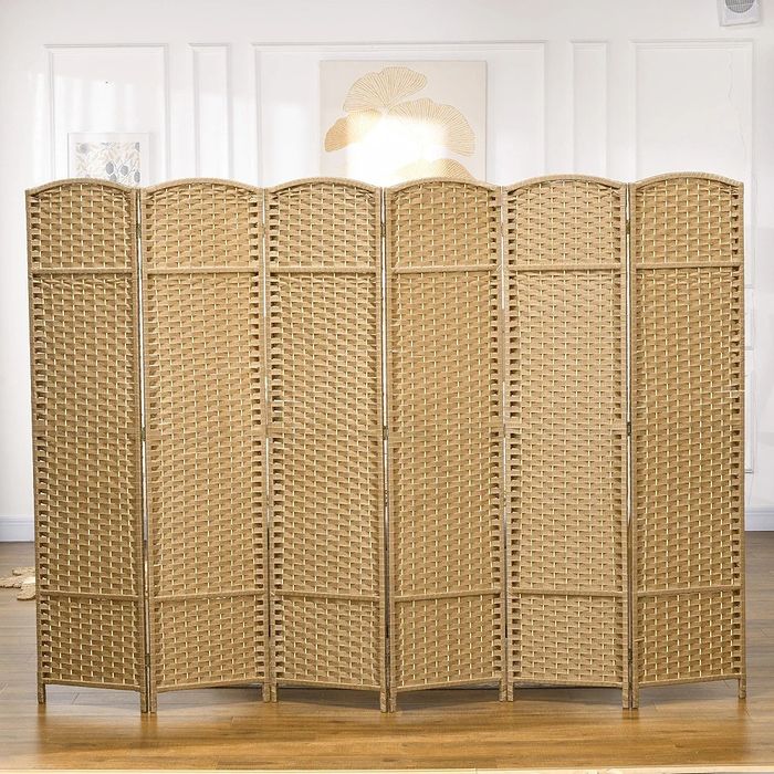 Homcom Drewniana Ścianka działowa do wnętrz.